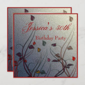 オータムウィスピーリーフフローラ50th誕生日 招待状 (正面/裏面)