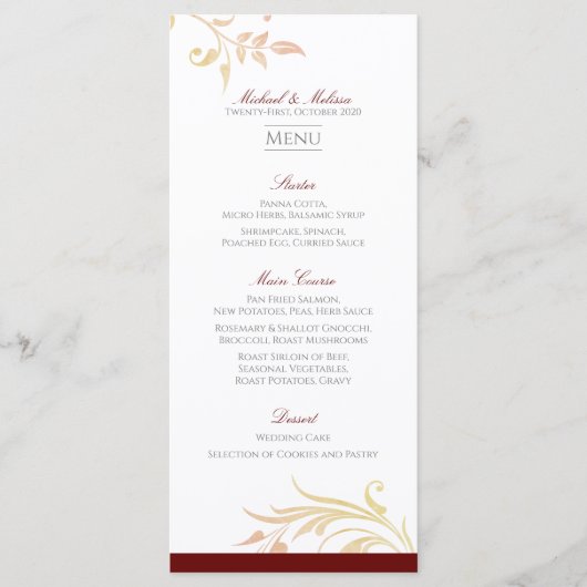 オータムウェディングスワール メニュー (正面)