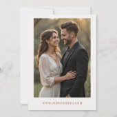 オータムウェディングフォトエレガントな秋の花 招待状 (裏面)