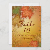 オータムウェディング テーブルナンバーカード 招待状 (裏面)