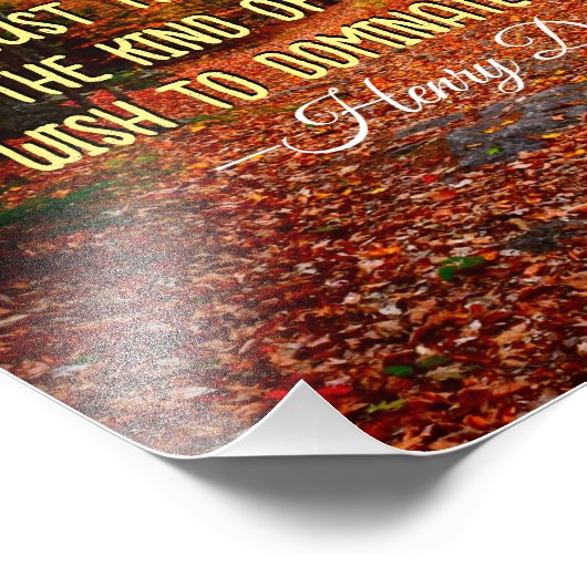 オータムウッズニューハンプシャーやる気を起こさせる引用文 フォトプリント            (角)