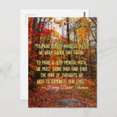 オータムウッズニューハンプシャーやる気を起こさせる引用文 ポストカード (正面/裏面)