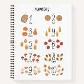 オータムエステティックの子供向け1〜10の数字 ノートブック (正面)