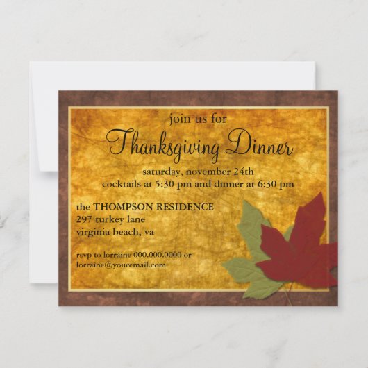 オータムエレガンス感謝祭招待状 招待状 (正面)