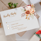 オータムエレガンス テラコッタ ダリア ウォーターカラー RSVP エンクロージャーカード