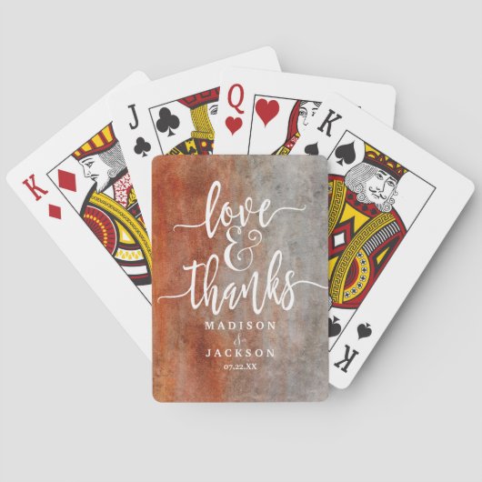 オータムオレンジウォーターカラーウォーターカラー結婚式の引き出物 トランプ (裏面)