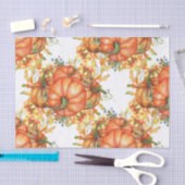 オータムオレンジカボチャイラストレーション 薄葉紙 (クラフト)