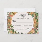 オータムオレンジグリーンフローラウォーター結婚カラー 出欠カード (正面)