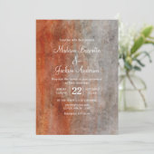 オータムオレンジグレーウォーター結婚式招待状 招待状 (スタンド正面)