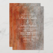 オータムオレンジグレーウォーター結婚式招待状 招待状 (正面/裏面)