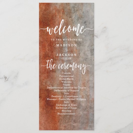 オータムオレンジグレーウォーター結婚式 プログラム (正面)