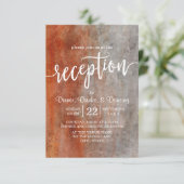 オータムオレンジグレー水彩結婚式の披露宴 招待状 (スタンド正面)