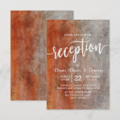 オータムオレンジグレー水彩結婚式の披露宴 招待状 (正面/裏面)