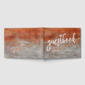 オータムオレンジグレー水彩色結婚ズモノグラム ゲストブック (全面)