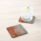 オータムオレンジグレー水彩色結婚ズモノグラム コースター (右側)