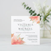オータムオレンジフローラスクエア結婚式招待状 招待状 (スタンド正面)