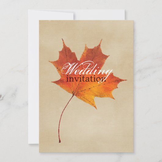 オータムオレンジ秋インラ葉ブズ 招待状 (正面)