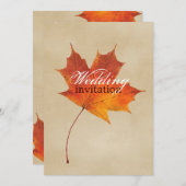 オータムオレンジ秋インラ葉ブズ 招待状 (正面/裏面)