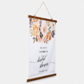 オータムオレンジ金ゴールドフローラブライダルシャワー歓迎 吊り下げ型タペストリー (傾斜あり)