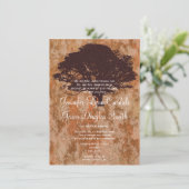 オータムオークツリーシルエット秋の結婚式招待状 招待状 (スタンド正面)