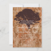 オータムオークツリーシルエット秋の結婚式招待状 招待状 (正面)