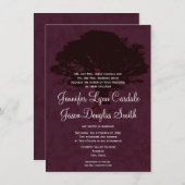 オータムオークツリーシルエット秋の結婚式招待状 招待状 (正面/裏面)