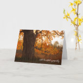 オータムオークツリー悔やみや弔慰 カード (黄色い花)