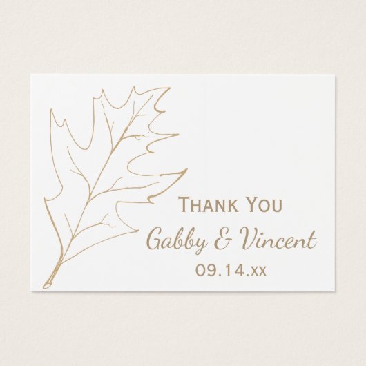 オータムオークリーフ結婚式の引き出物ラベル (正面)