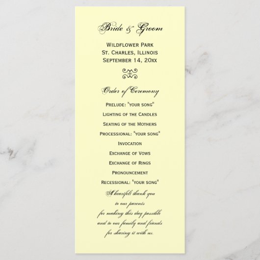 オータムオークリーフ結婚式 プログラム (正面)