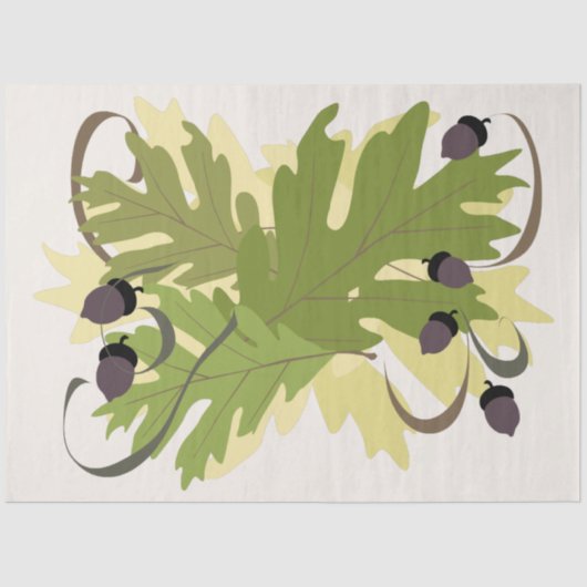 オータムオーク葉ズデコパージュ 薄葉紙 (正面)