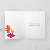 オータムオ葉ーク&ドカスタムンズメッセージ カード (内部)