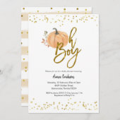 オータムカプキンオーボーイベイビーシャワー招待状 招待状 (正面/裏面)