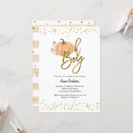 オータムカプキンオーボーイベイビーシャワー招待状 招待状