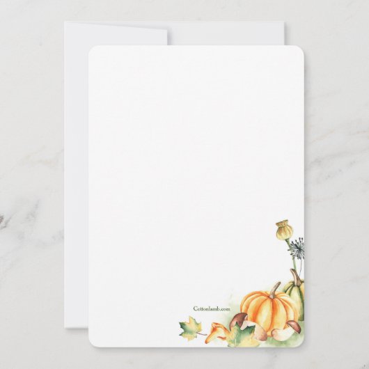 オータムカプキンズベビーシャワー招待状 招待状 (裏面)