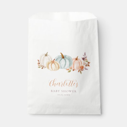 オータムカボチャ秋フローラ |赤ちゃんシャワー フェイバーバッグ (正面)