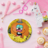 オータムカボチャ顔 ペーパープレート (パーティー)