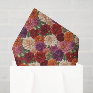 オータムカラフルダリア刺繍フラワー 薄葉紙