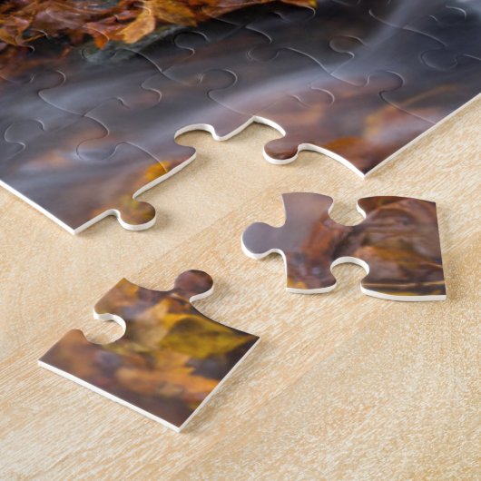 オータムカラーアロングスタベーションクリーク滝 ジグソーパズル (側面)