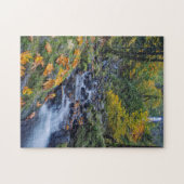 オータムカラーアロングスタベーションクリーク滝 ジグソーパズル (横)