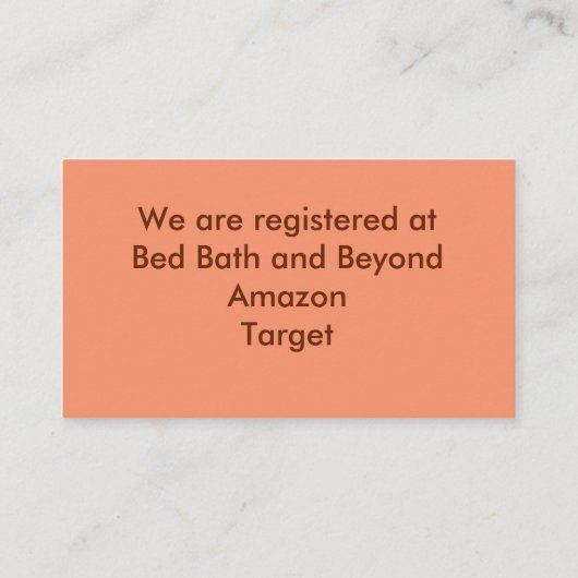 オータムカラーオレンジ&レッド結婚ズの登録カード エンクロージャーカード (裏面)