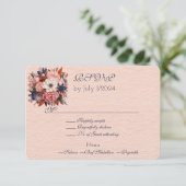 オータムカラーズオレンジブラック結婚フローラの花束 出欠カード (スタンド正面)