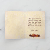 オータムカラーズツリー葉ハッピーバースデー カード (内部)