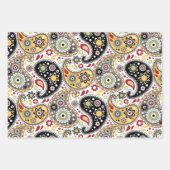 オータムカラーズボヘエレガントミアンバロックペイズリー ラッピングペーパーシート (正面3)