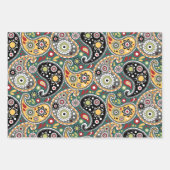 オータムカラーズボヘエレガントミアンバロックペイズリー ラッピングペーパーシート (正面2)