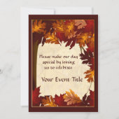 オータムカラー ツリー リーフ すべての機会 オーダーメイド 招待状 (正面)