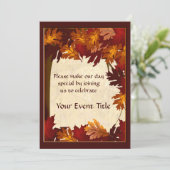 オータムカラー ツリー リーフ すべての機会 オーダーメイド 招待状 (スタンド正面)