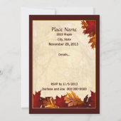 オータムカラー ツリー リーフ すべての機会 オーダーメイド 招待状 (裏面)