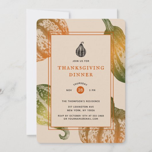 オータムカンプキンズインクスティプルスケッチ 招待状 (正面)