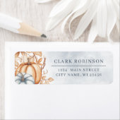 オータムカンプキンズオレンジグレー差出人住所ラベル ラベル (インサイチュ)