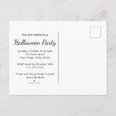 オータムカンプキンズハーベストフォークアートハローウィンパーティ インビテーションポストカード (裏面)